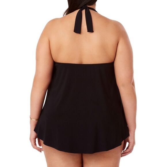 New! MAGICSUIT Sophie Plus Size Halter Tankini Swim Top Underwire Black Size 16W - Picture 4 of 5